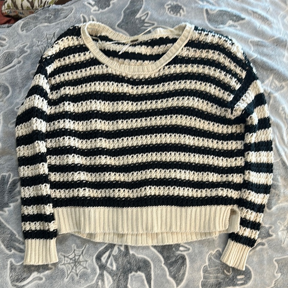 XS free people Striped Black and White Sweater